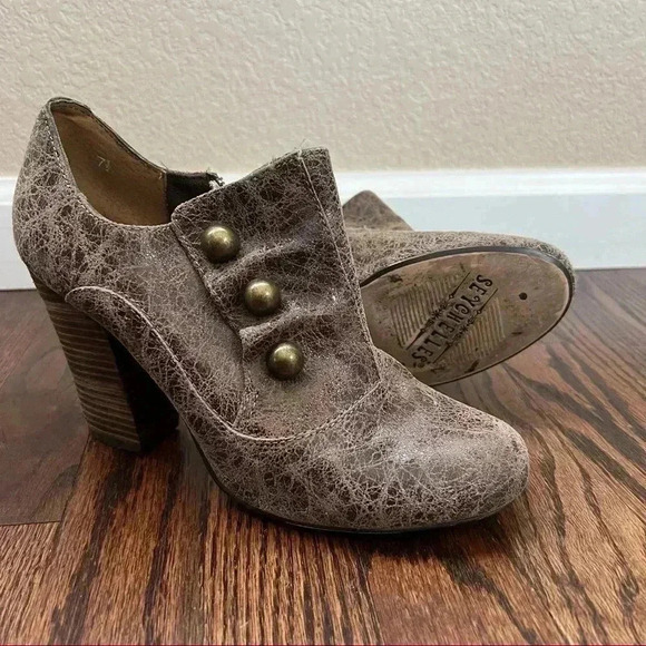 Seychelles Los Angeles Ankle Bootie Boots Brown Leather Women Size 7.5 Side Zip - Picture 9 of 15